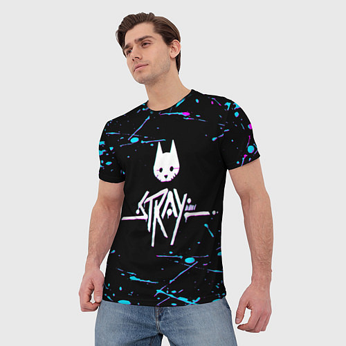 Мужская футболка Stray - краска - neon / 3D-принт – фото 3