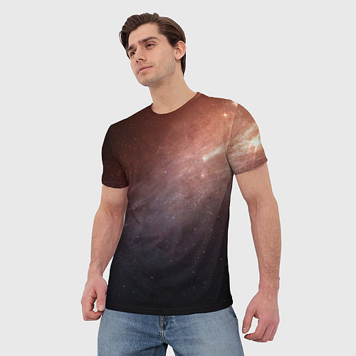 Мужская футболка Космос из сердца / 3D-принт – фото 3