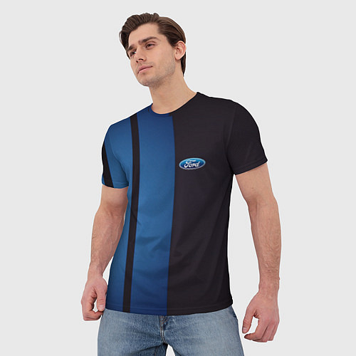 Мужская футболка Ford - три полосы / 3D-принт – фото 3