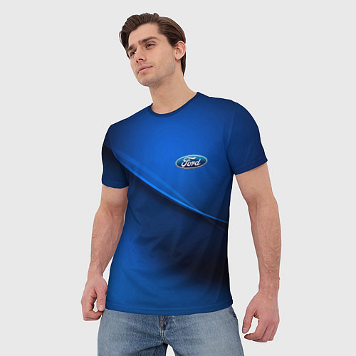 Мужская футболка Ford - синяя абстракция / 3D-принт – фото 3