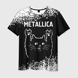 Футболка мужская Группа Metallica и рок кот, цвет: 3D-принт