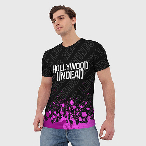 Мужская футболка Hollywood Undead rock legends: символ сверху / 3D-принт – фото 3