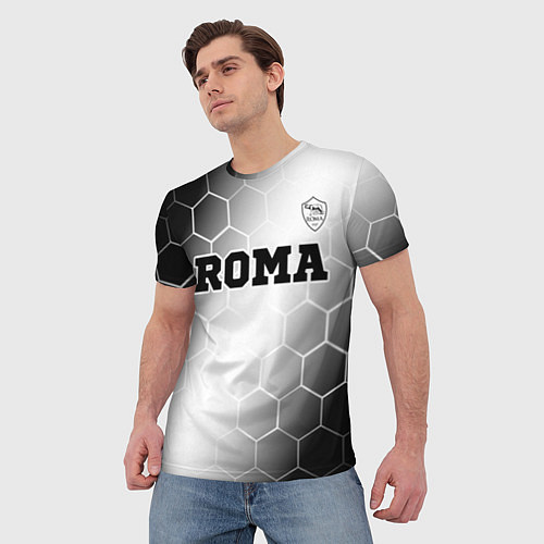 Мужская футболка Roma sport на светлом фоне: символ сверху / 3D-принт – фото 3
