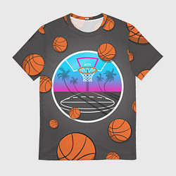 Футболка мужская Летящие баскетбольные мячики, цвет: 3D-принт