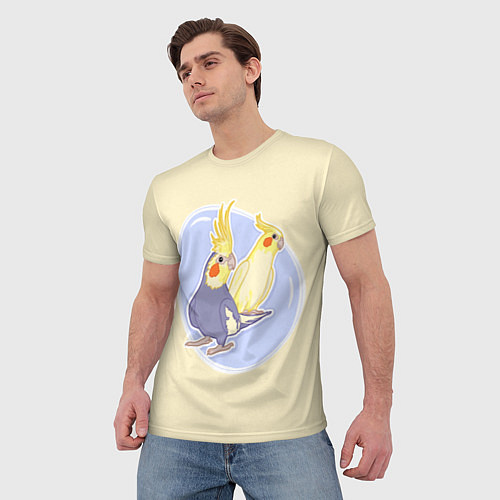 Мужская футболка Умные попугаи Корелла / 3D-принт – фото 3