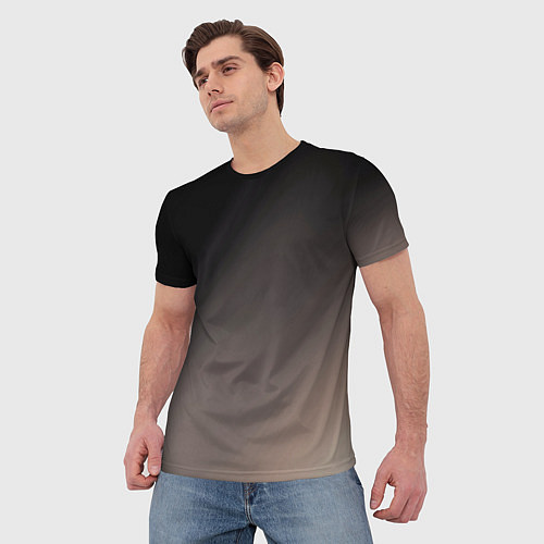 Мужская футболка Черный, серый бежевый градиент / 3D-принт – фото 3