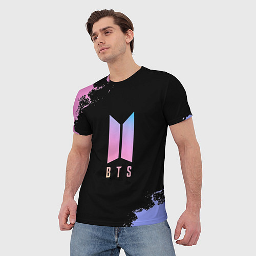 Мужская футболка BTS Blue And Pink / 3D-принт – фото 3