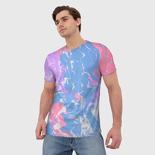 Мужская футболка Цветная размытость / 3D-принт – фото 3