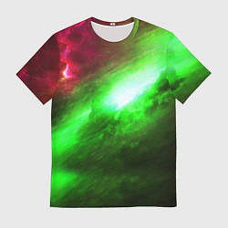 Футболка мужская Зеленый космос бесконечность, цвет: 3D-принт