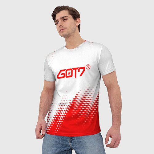Мужская футболка Got7 - красная абстракция / 3D-принт – фото 3
