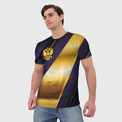 Футболка мужская Золотой герб России, цвет: 3D-принт — фото 2