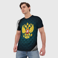 Футболка мужская Герб России из золота, цвет: 3D-принт — фото 2