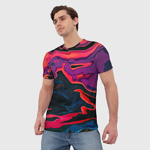 Мужская футболка Текстура масляное пятно / 3D-принт – фото 3