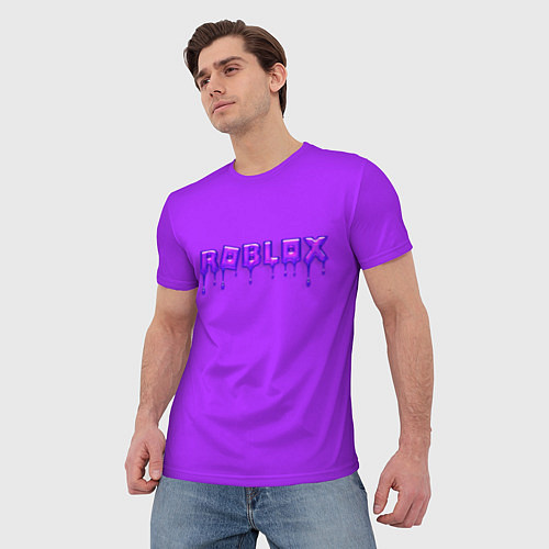 Мужская футболка Roblox неоновый с подтеками / 3D-принт – фото 3