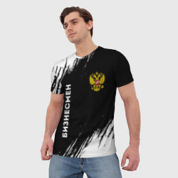 Футболка мужская Бизнесмен из России и герб РФ: надпись, символ, цвет: 3D-принт — фото 2