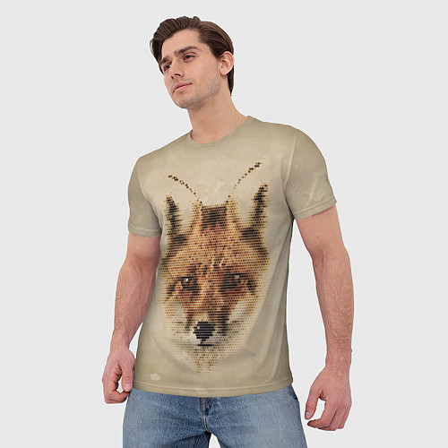 Мужская футболка Полигональная голова лисы / 3D-принт – фото 3