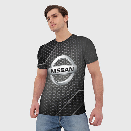 Мужская футболка Nissan метал карбон / 3D-принт – фото 3