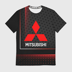 Футболка мужская Mitsubishi Абстракция карбон, цвет: 3D-принт
