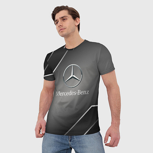 Мужская футболка Mercedes Карбон / 3D-принт – фото 3