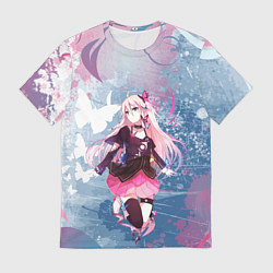 Футболка мужская Девушка аниме с бабочками, цвет: 3D-принт