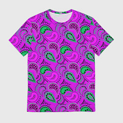 Футболка мужская Turkish cucumber raspberry and green background, цвет: 3D-принт