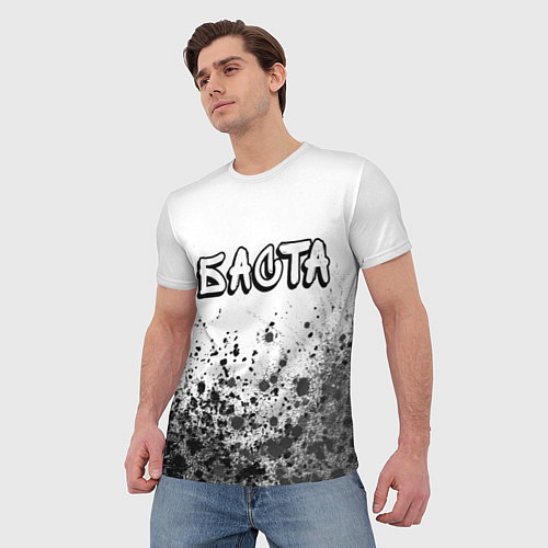 Мужская футболка Рэпер Баста в стиле граффити: символ сверху / 3D-принт – фото 3