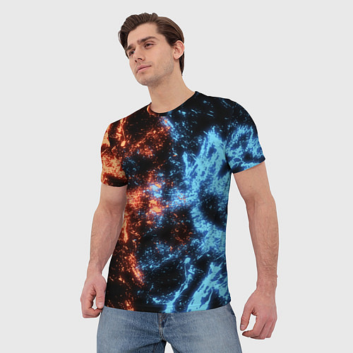 Мужская футболка Fire and Water Огонь и вода / 3D-принт – фото 3