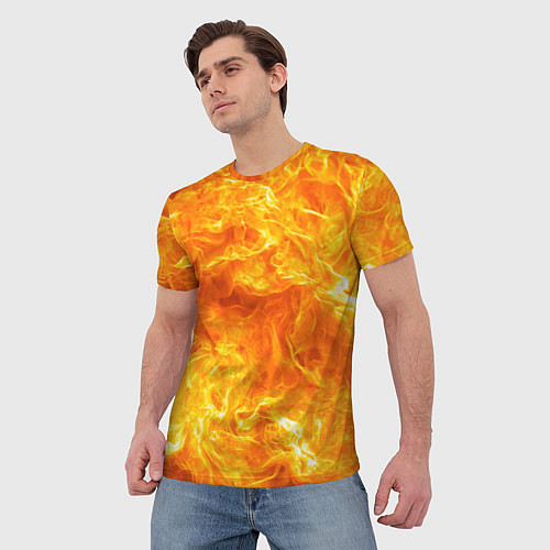 Мужская футболка Бушующий огонь / 3D-принт – фото 3