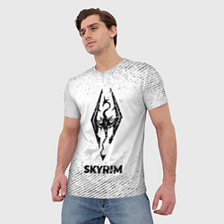 Футболка мужская Skyrim с потертостями на светлом фоне, цвет: 3D-принт — фото 2