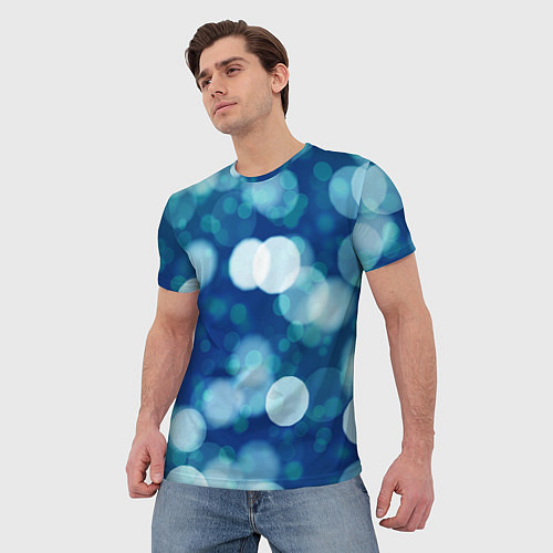 Мужская футболка Световые блики / 3D-принт – фото 3