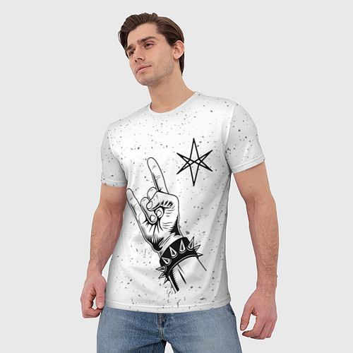 Мужская футболка Bring Me the Horizon и рок символ / 3D-принт – фото 3