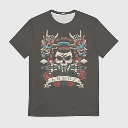Футболка мужская Японский череп honor, цвет: 3D-принт
