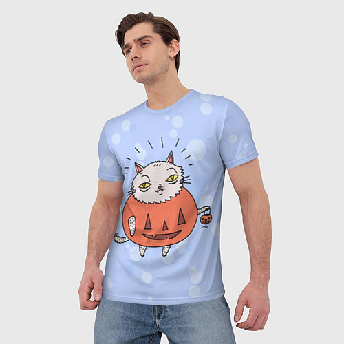 Мужская футболка Гадостный котик / 3D-принт – фото 3