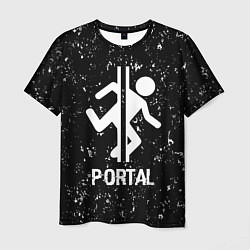 Футболка мужская Portal glitch на темном фоне, цвет: 3D-принт