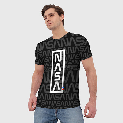 Мужская футболка Nasa паттерн / 3D-принт – фото 3