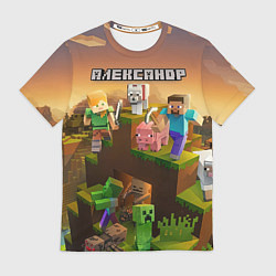 Футболка мужская Александр Minecraft, цвет: 3D-принт