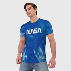 Футболка мужская Nasa - пламя, цвет: 3D-принт — фото 2