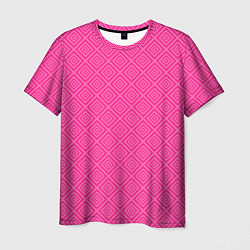 Футболка мужская Розовый орнамент из квадратиков, цвет: 3D-принт