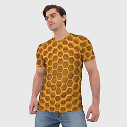 Футболка мужская Volumetric honeycombs, цвет: 3D-принт — фото 2