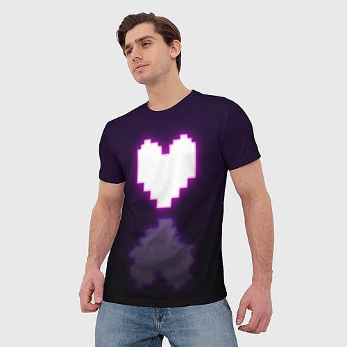 Мужская футболка Undertale heart neon / 3D-принт – фото 3