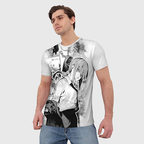 Мужская футболка Макима - Демон контроля - Человек-бензопила / 3D-принт – фото 3