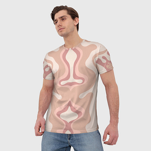 Мужская футболка Линии абстрактные цветные / 3D-принт – фото 3