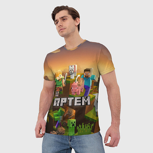 Мужская футболка Артем Minecraft / 3D-принт – фото 3