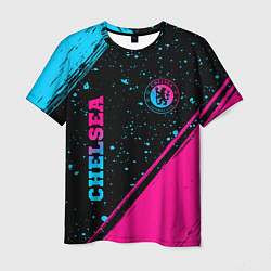 Футболка мужская Chelsea - neon gradient: надпись, символ, цвет: 3D-принт