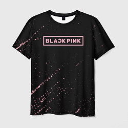 Футболка мужская Black pink розовые брызги, цвет: 3D-принт