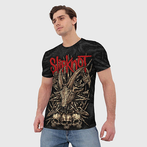 Мужская футболка Slipknot - goat head / 3D-принт – фото 3