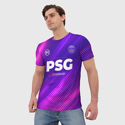 Мужская футболка PSG legendary sport grunge / 3D-принт – фото 3