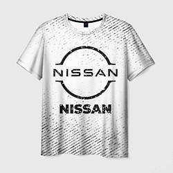 Футболка мужская Nissan с потертостями на светлом фоне, цвет: 3D-принт