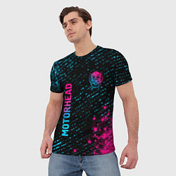 Футболка мужская Motorhead - neon gradient: надпись, символ, цвет: 3D-принт — фото 2