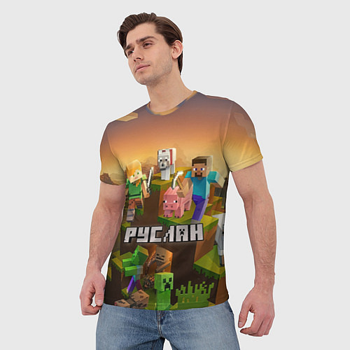 Мужская футболка Руслан Minecraft / 3D-принт – фото 3